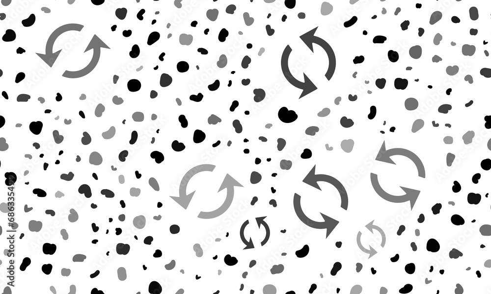 Poster abstract seamless pattern with refresh symbols. creative leopard backdrop. illustration on transpare