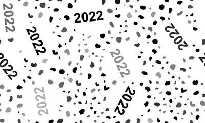 Abstract seamless pattern with 2022 year symbols. Creative leopard backdrop. Illustration on transparent background