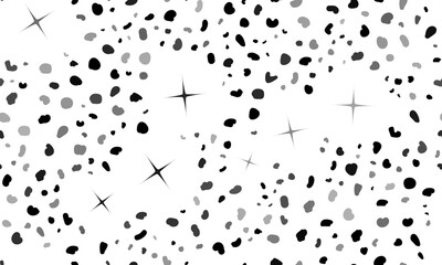 Abstract seamless pattern with abstract star symbols. Creative leopard backdrop. Illustration on transparent background