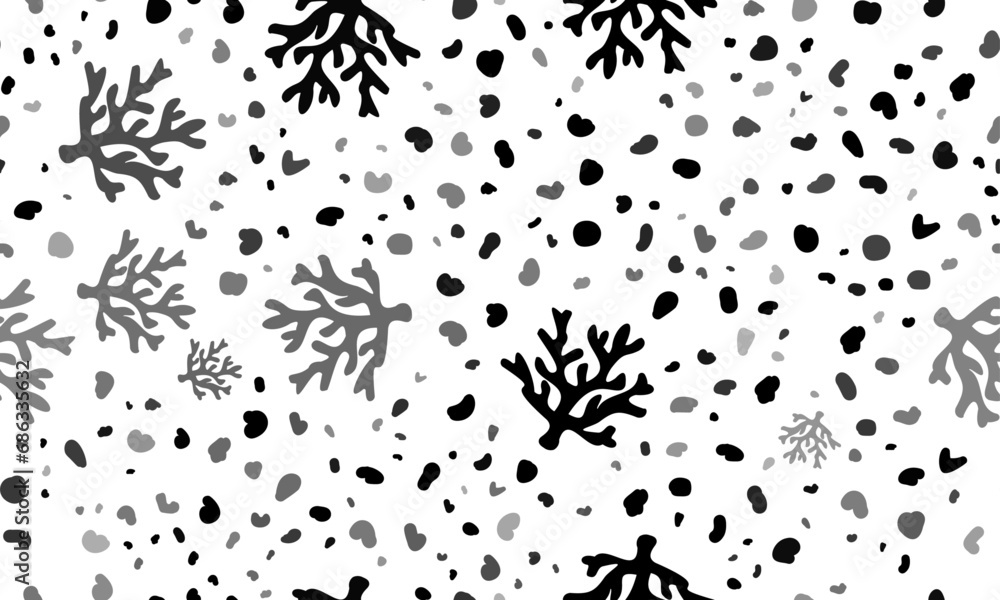 Poster abstract seamless pattern with coral symbols. creative leopard backdrop. vector illustration on whit