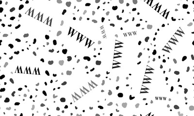 Abstract seamless pattern with www symbols. Creative leopard backdrop. Vector illustration on white background