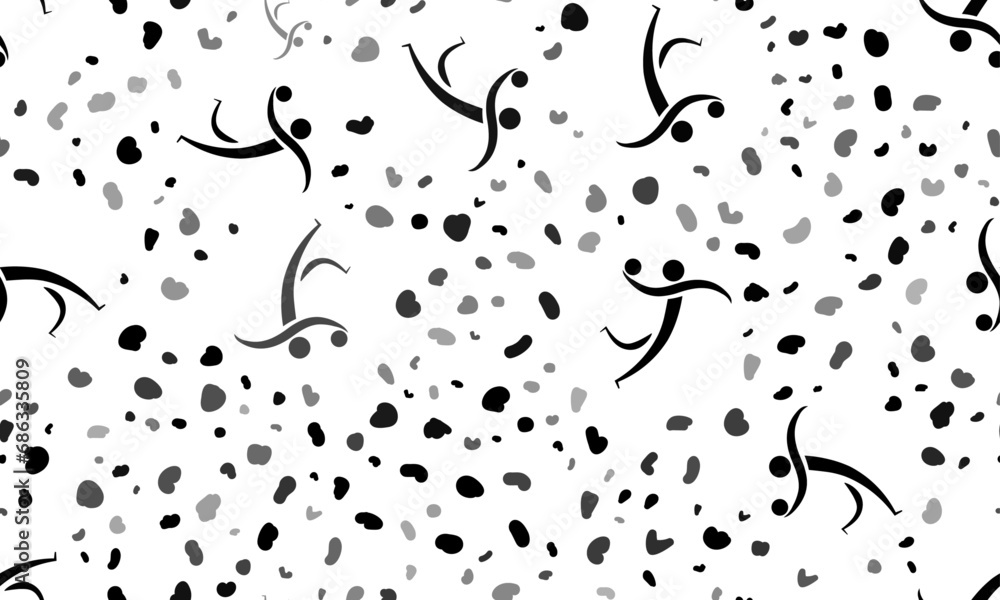 Poster abstract seamless pattern with handball symbols. creative leopard backdrop. vector illustration on w