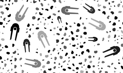 Abstract seamless pattern with solo bobsleigh symbols. Creative leopard backdrop. Illustration on transparent background