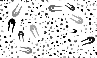 Abstract seamless pattern with solo bobsleigh symbols. Creative leopard backdrop. Vector illustration on white background