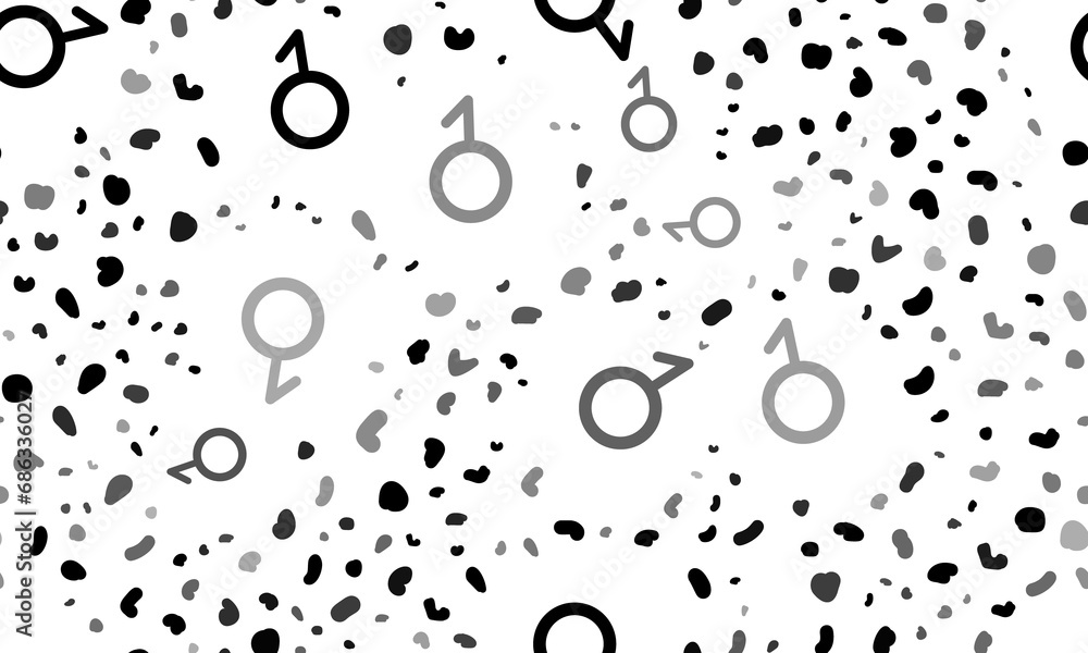 Poster abstract seamless pattern with demiboy symbols. creative leopard backdrop. illustration on transpare