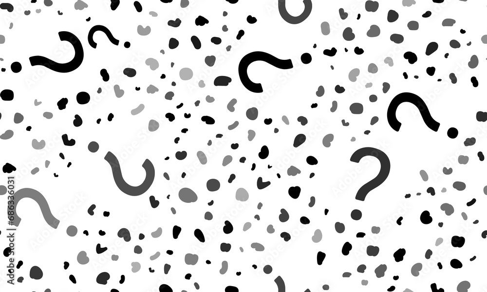 Poster abstract seamless pattern with question symbols. creative leopard backdrop. illustration on transpar