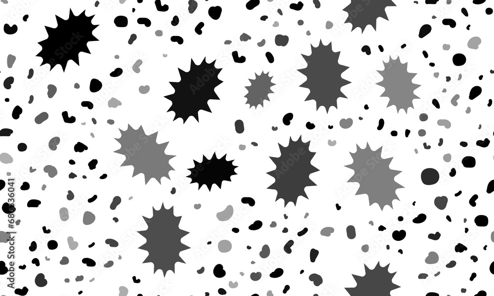 Poster abstract seamless pattern with explosion symbols. creative leopard backdrop. illustration on transpa