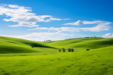 Obraz premium landscape with green grass and sky