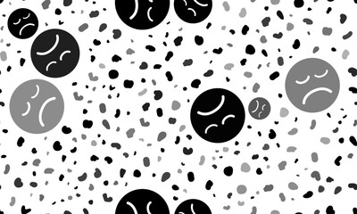 Abstract seamless pattern with depression symbols. Creative leopard backdrop. Vector illustration on white background