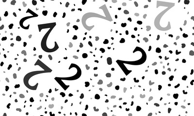 Abstract seamless pattern with number two symbols. Creative leopard backdrop. Illustration on transparent background