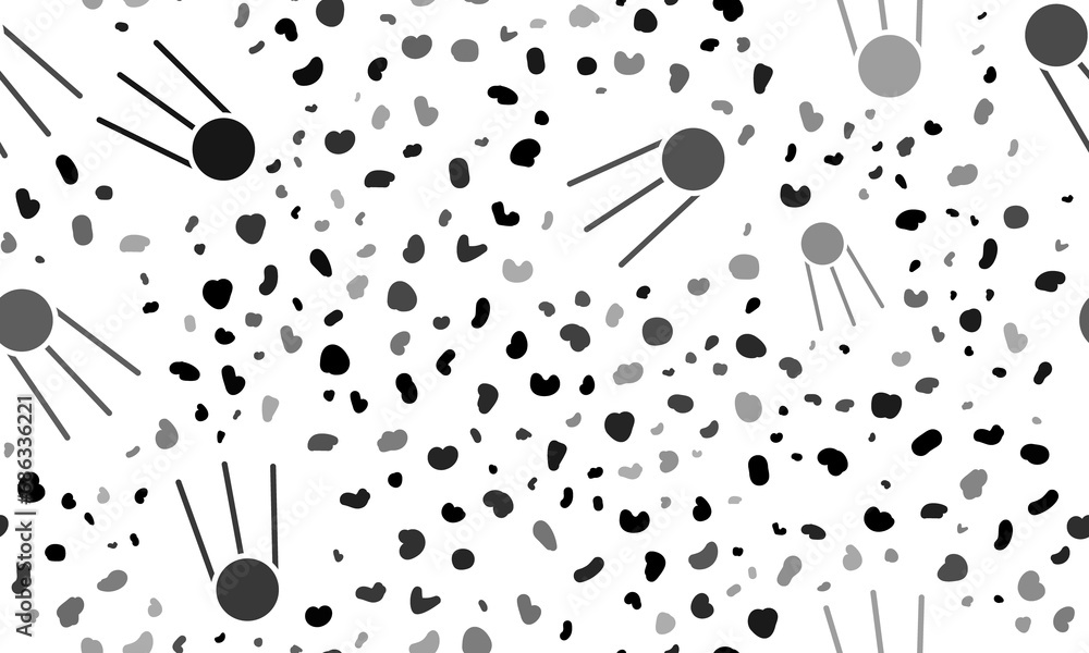 Poster abstract seamless pattern with satellite symbols. creative leopard backdrop. illustration on transpa
