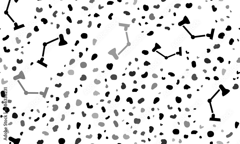 Poster abstract seamless pattern with table lamp symbols. creative leopard backdrop. illustration on transp