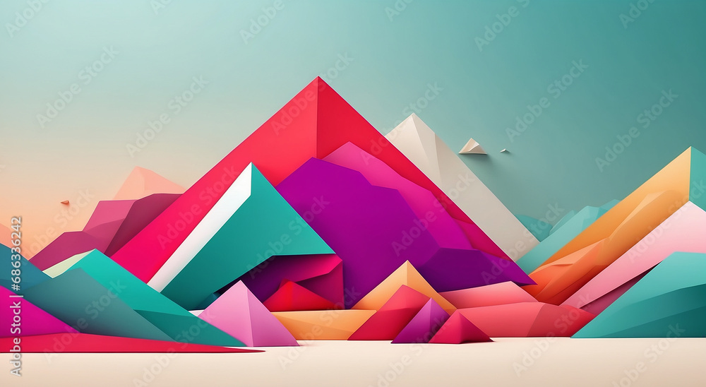 Poster a minimalistic banner background with abstract geometric shapes and a subtle gradient, ensuring ther