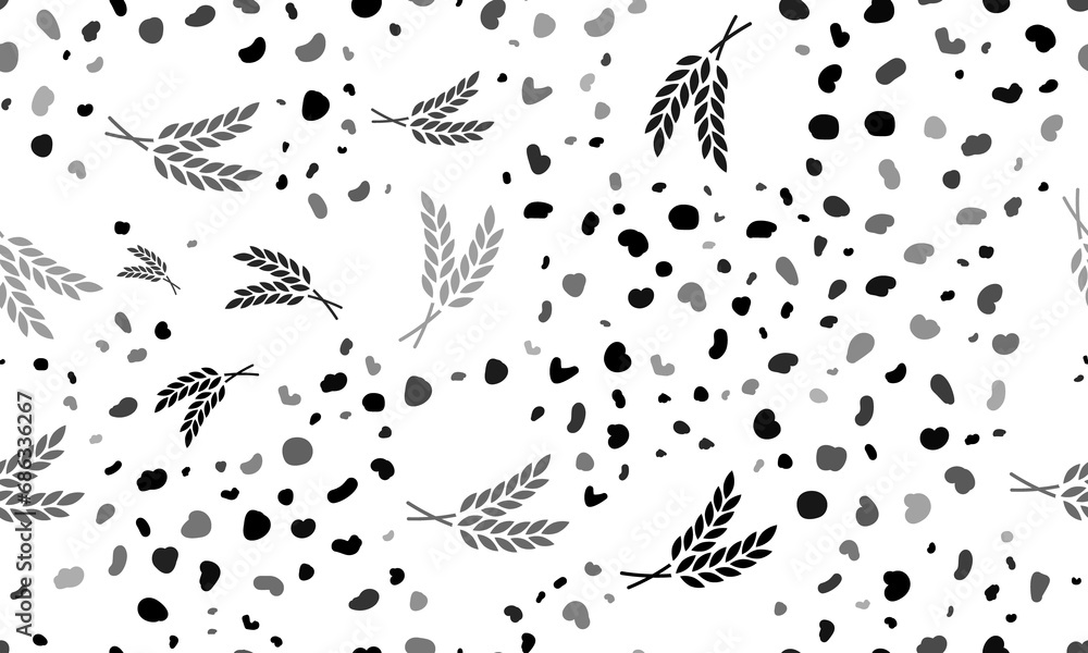 Poster abstract seamless pattern with wheat symbols. creative leopard backdrop. illustration on transparent