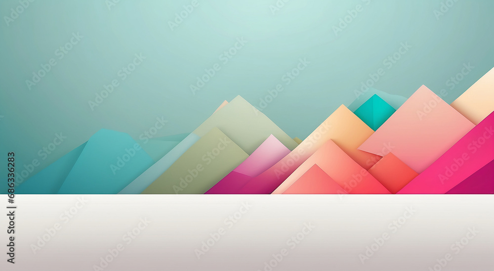 Poster a minimalistic banner background with abstract geometric shapes and a subtle gradient, ensuring ther