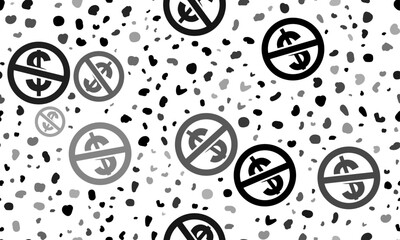 Abstract seamless pattern with no dollar symbols. Creative leopard backdrop. Vector illustration on white background