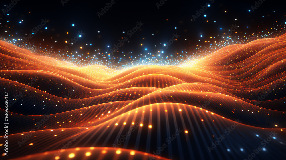 Aufkleber Mesmerizing Luminous Lines Creating Artistic Patterns Background