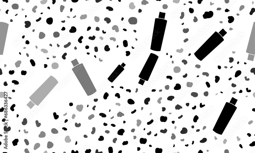 Poster abstract seamless pattern with shampoo symbols. creative leopard backdrop. vector illustration on wh