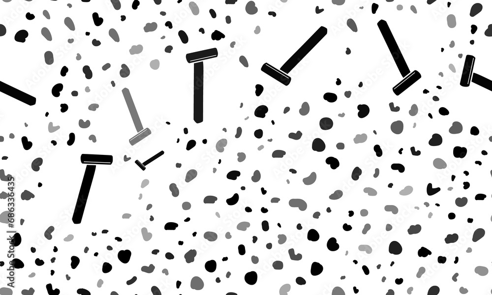 Poster abstract seamless pattern with mens razor symbols. creative leopard backdrop. illustration on transp