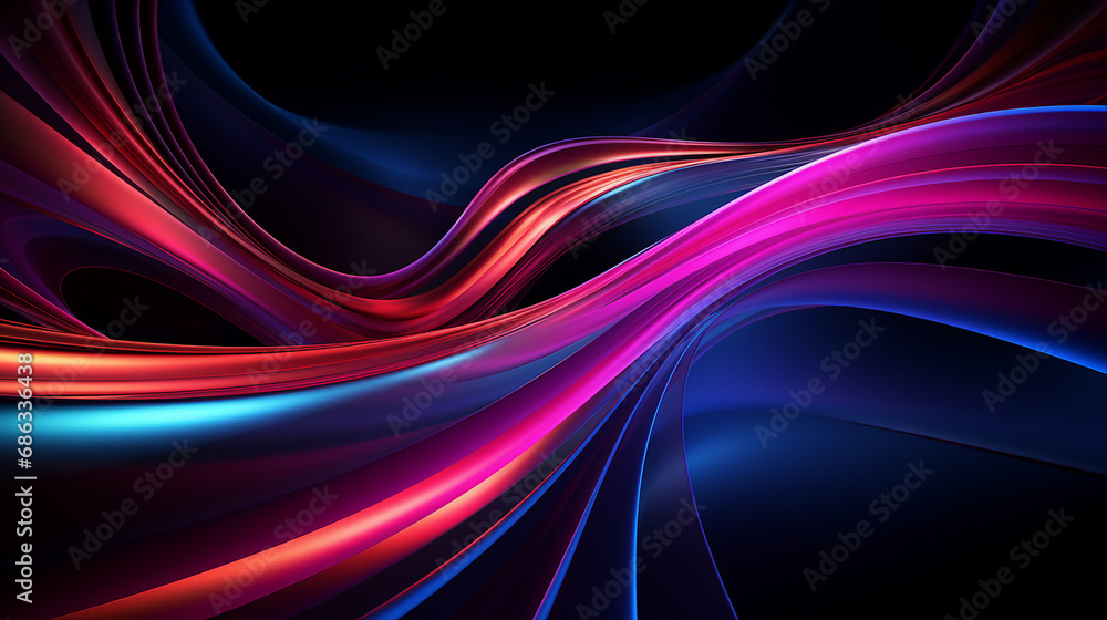 Poster Mesmerizing Luminous Lines Creating Artistic Patterns Background