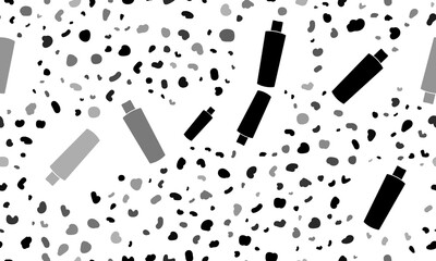 Abstract seamless pattern with shampoo symbols. Creative leopard backdrop. Illustration on transparent background