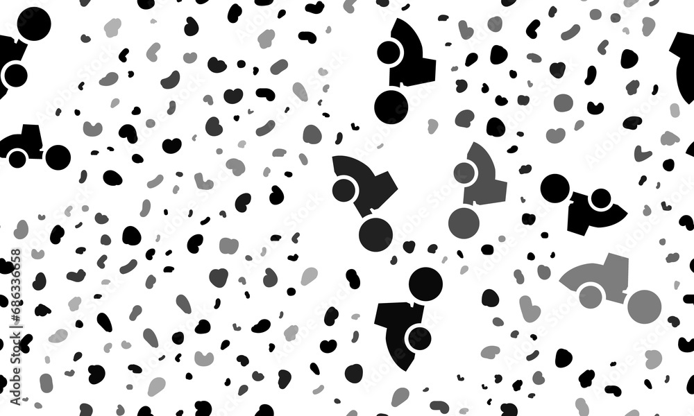 Poster abstract seamless pattern with road roller symbols. creative leopard backdrop. illustration on trans