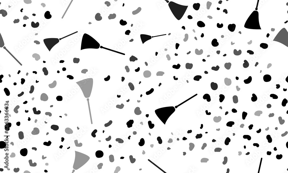 Poster abstract seamless pattern with broom symbols. creative leopard backdrop. illustration on transparent