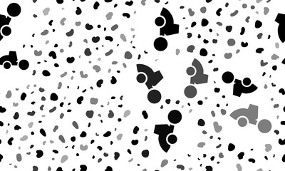 Abstract seamless pattern with road roller symbols. Creative leopard backdrop. Illustration on transparent background