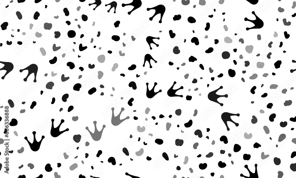 Aufkleber abstract seamless pattern with frog tracks symbols. creative leopard backdrop. illustration on trans