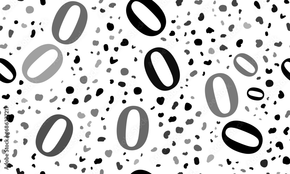 Poster abstract seamless pattern with number zero symbols. creative leopard backdrop. vector illustration o
