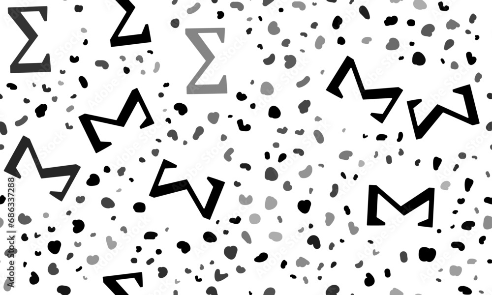 Poster abstract seamless pattern with sigma symbols. creative leopard backdrop. vector illustration on whit