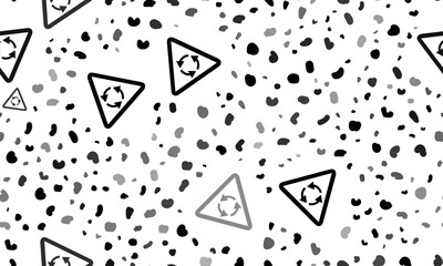 Abstract seamless pattern with roundabout signs. Creative leopard backdrop. Vector illustration on white background