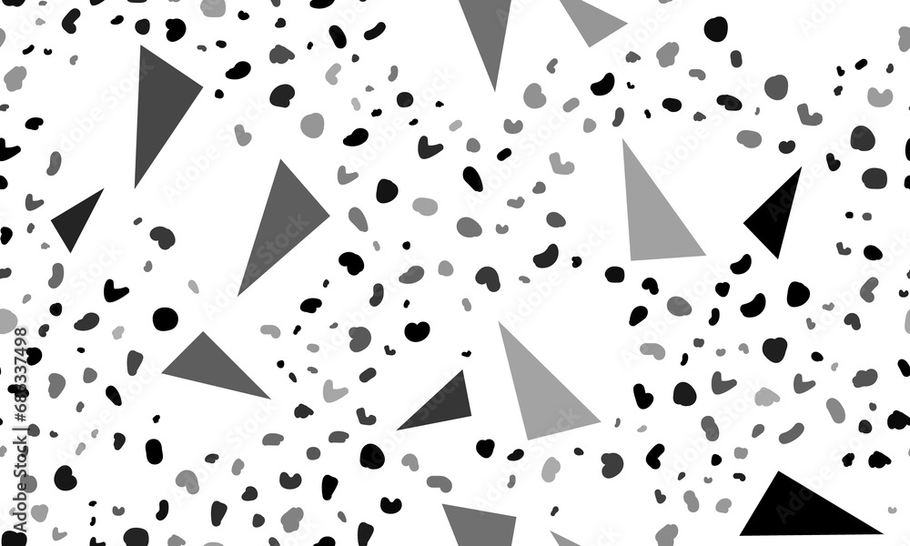 Poster Abstract seamless pattern with right triangle symbols. Creative leopard backdrop. Illustration on transparent background
