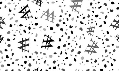 Naklejka premium Abstract seamless pattern with Korean won signs. Creative leopard backdrop. Illustration on transparent background