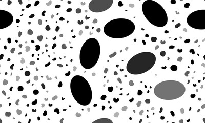 Abstract seamless pattern with ellipse symbols. Creative leopard backdrop. Illustration on transparent background