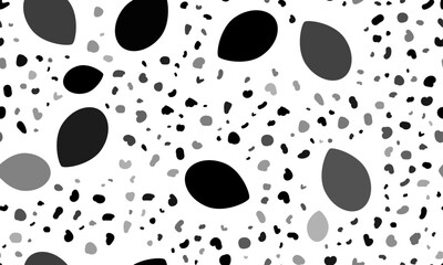 Abstract seamless pattern with oval symbols. Creative leopard backdrop. Vector illustration on white background