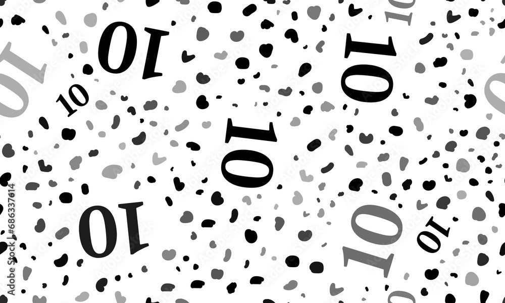 Poster abstract seamless pattern with number ten symbols. creative leopard backdrop. illustration on transp