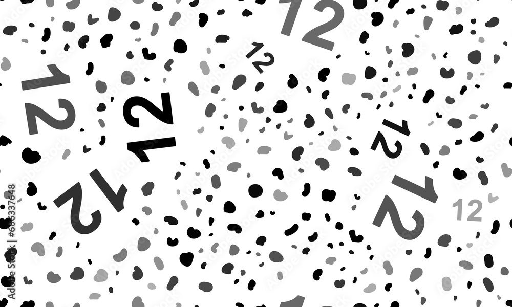 Poster abstract seamless pattern with twelve numbers. creative leopard backdrop. illustration on transparen