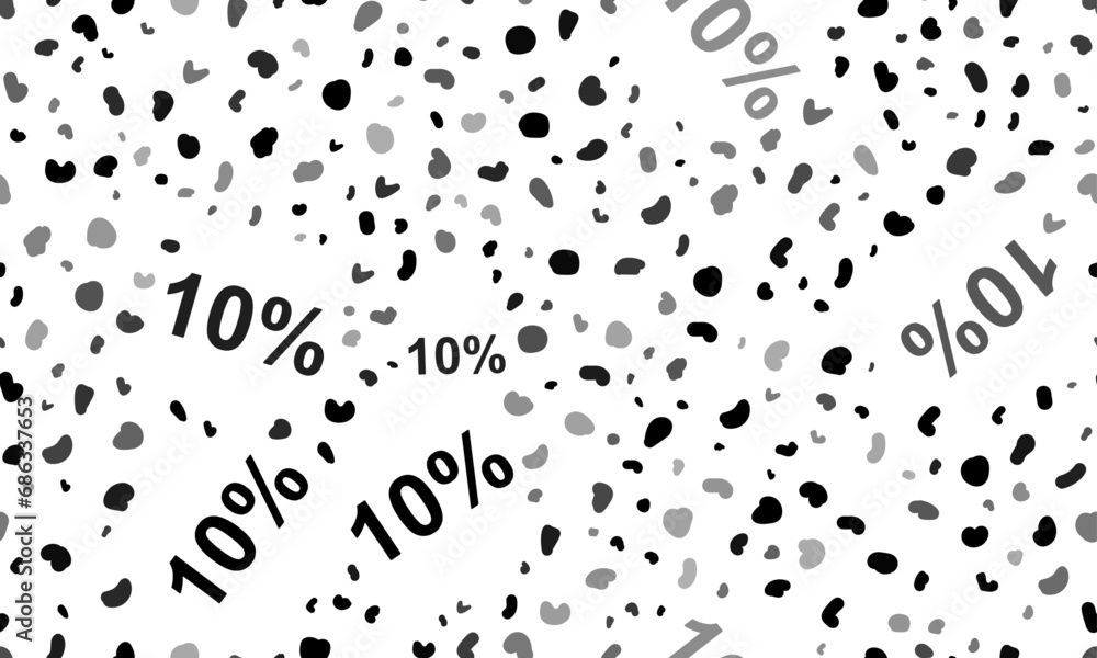 Poster abstract seamless pattern with 10 percent symbols. creative leopard backdrop. vector illustration on