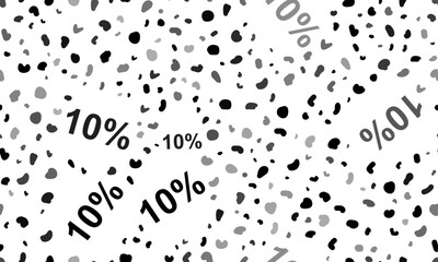 Abstract seamless pattern with 10 percent symbols. Creative leopard backdrop. Vector illustration on white background