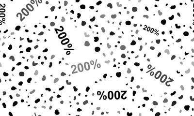 Abstract seamless pattern with 200 percent symbols. Creative leopard backdrop. Vector illustration on white background