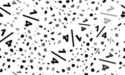 Abstract seamless pattern with quarter fraction symbols. Creative leopard backdrop. Vector illustration on white background