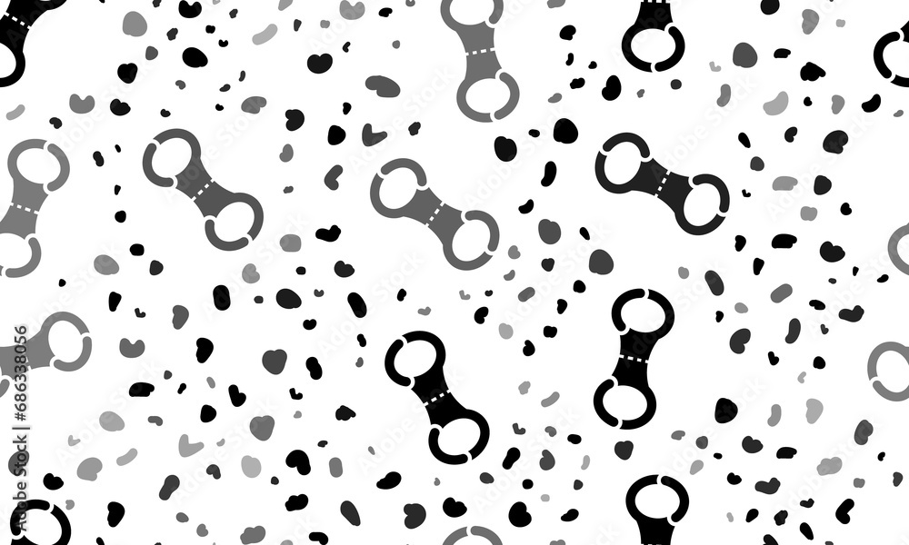 Poster abstract seamless pattern with handcuffs symbols. creative leopard backdrop. illustration on transpa
