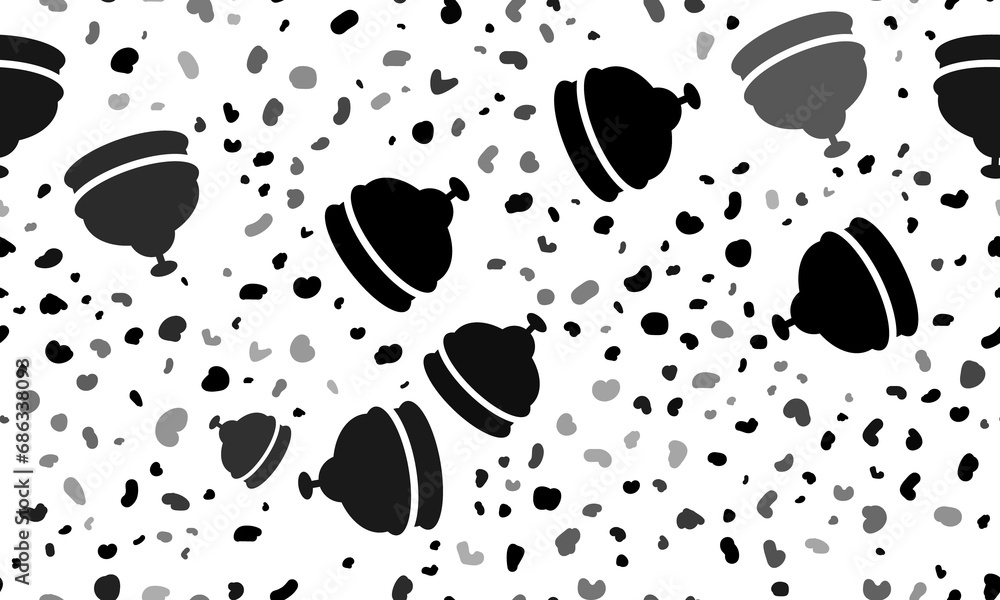 Poster abstract seamless pattern with reception bell symbols. creative leopard backdrop. illustration on tr