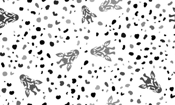 Abstract seamless pattern with giraffe head symbols. Creative leopard backdrop. Vector illustration on white background
