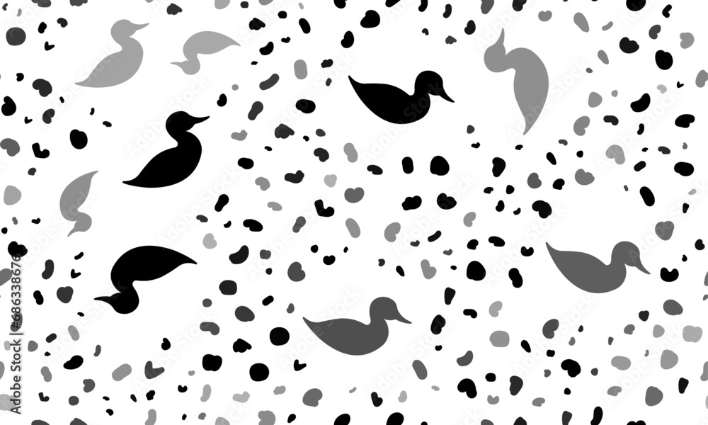 Poster abstract seamless pattern with duck symbols. creative leopard backdrop. vector illustration on white