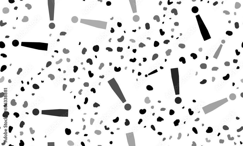 Poster abstract seamless pattern with exclamation symbols. creative leopard backdrop. illustration on trans