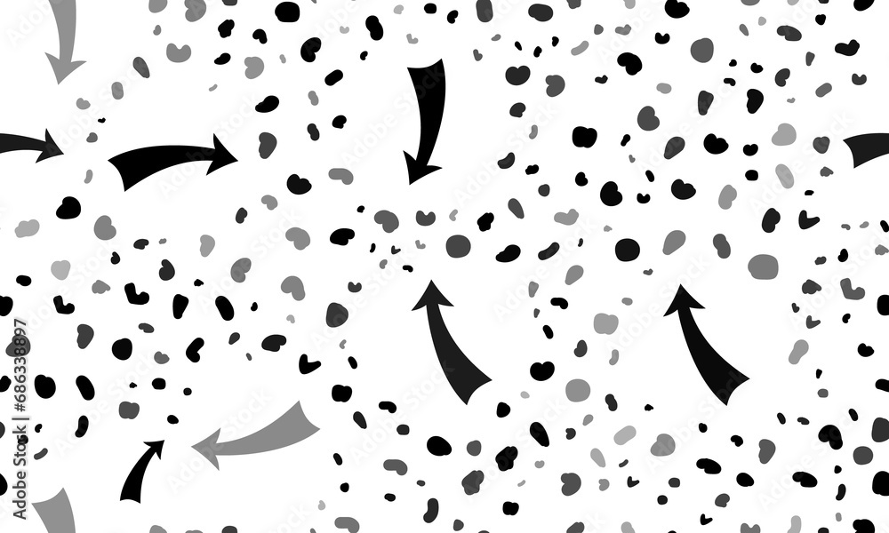 Poster Abstract seamless pattern with down arrows. Creative leopard backdrop. Illustration on transparent background
