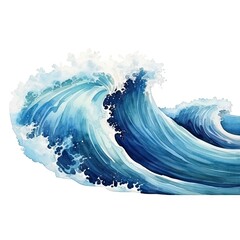 Watercolor Sea Wave Isolated, Aquarelle Tsunami, Watercolor Surfing Sign, Ocean Ripple Watercolour