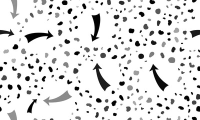 Abstract seamless pattern with down arrows. Creative leopard backdrop. Illustration on transparent background